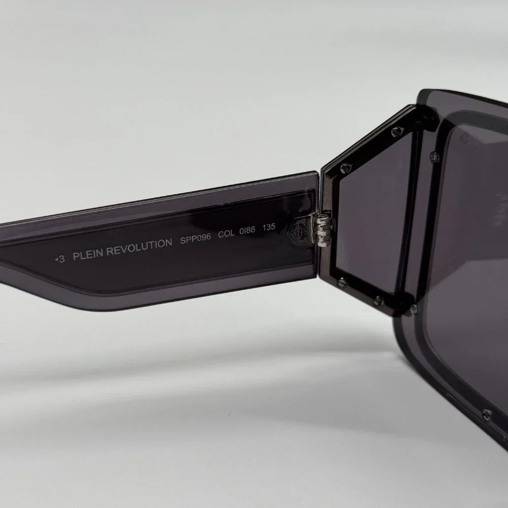 NEW SPP096M 0I86 PHILIPP PLEIN REVOLUTION BLACK UNISEX SUNGLASSES